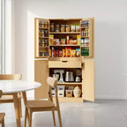 72-Inch Kitchen Storage Cabinet with Door Shelves and Adjustable Shelves