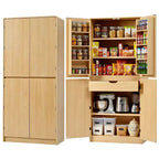 72-Inch Kitchen Storage Cabinet with Door Shelves and Adjustable Shelves