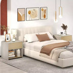 Modern Style Nightstand 2-Tier Bedside Table with Drawer and Open Shelf