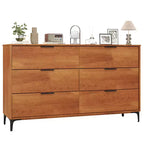 Costway 6-Drawer Double Dresser w/ Interlock System Metal Support Legs Anti-tipping Kit