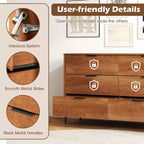 6-Drawer Double Dresser with Interlock System, Metal Support Legs and Anti-Tipping Kit