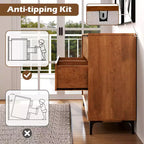 6-Drawer Double Dresser with Interlock System, Metal Support Legs and Anti-Tipping Kit