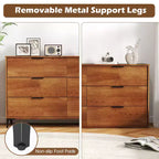 6-Drawer Double Dresser with Interlock System, Metal Support Legs and Anti-Tipping Kit