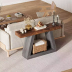 2-Tier Console Table with Open Storage Shelf