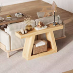 2-Tier Console Table with Open Storage Shelf