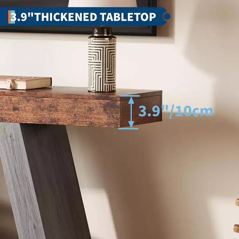 2-Tier Console Table with Open Storage Shelf