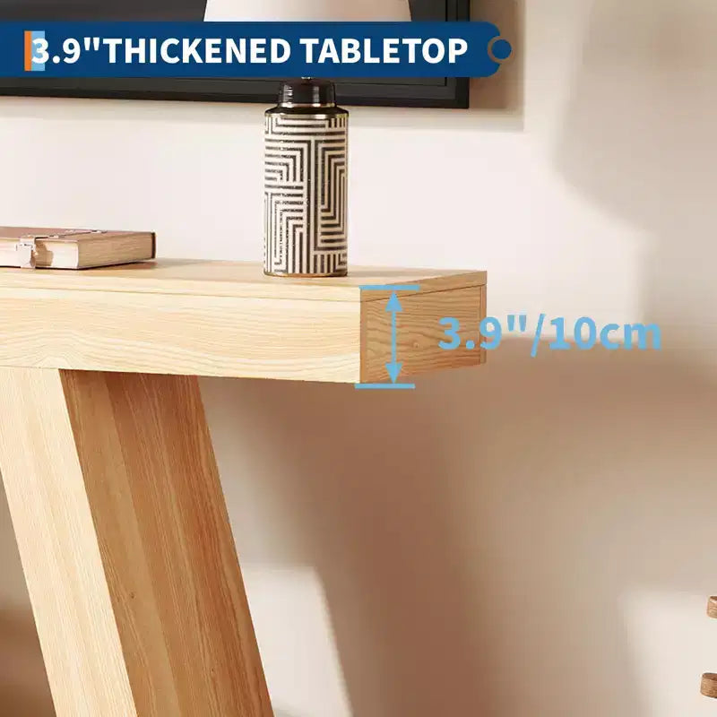 2-Tier Console Table with Open Storage Shelf
