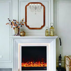 24 x 36 Rounded Corner Decorative Wall Mirror with Solid Wood Frame