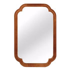 24 x 36 Rounded Corner Decorative Wall Mirror with Solid Wood Frame