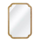24 x 36 Rounded Corner Decorative Wall Mirror with Solid Wood Frame
