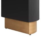 Modern Ribbed Console Table with Drawer and Column Legs