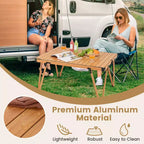 Folding Camping Table with Storage Bag, Waterproof Aluminum Tabletop