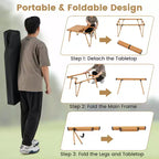 Folding Camping Table with Storage Bag, Waterproof Aluminum Tabletop