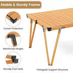 Folding Camping Table with Storage Bag, Waterproof Aluminum Tabletop