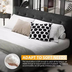 King Size Chenille Platform Bed with Upholstered Headboard and Pine Wood Slat Frame