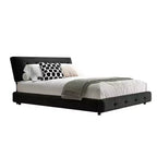 King Size Chenille Platform Bed with Upholstered Headboard and Pine Wood Slat Frame