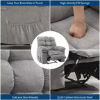 Extra Wide Oversized Recliner Chair with Massage and Heat - Plush Manual Recliner for Living Room with 150° Recline