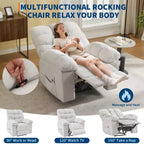 Extra Wide Oversized Recliner Chair with Massage and Heat - Plush Manual Recliner for Living Room with 150° Recline
