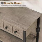 52-Inch Industrial Console Table with 3 Drawers and Open Shelf