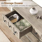 52-Inch Industrial Console Table with 3 Drawers and Open Shelf