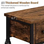 52-Inch Industrial Console Table with 3 Drawers and Open Shelf