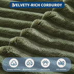 Oversized Corduroy Chaise Lounge Chair with Pillows, No Assembly Required