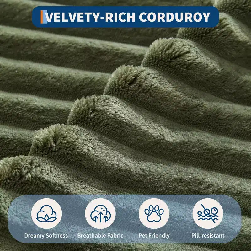 Oversized Corduroy Chaise Lounge Chair with Pillows, No Assembly Required