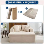 Oversized Corduroy Chaise Lounge Chair with Pillows, No Assembly Required