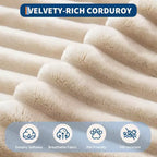 Oversized Corduroy Chaise Lounge Chair with Pillows, No Assembly Required