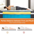 14 Inch Queen Mattress in a Box, Cooling Gel Memory Foam with Pocket Springs, Medium Firm