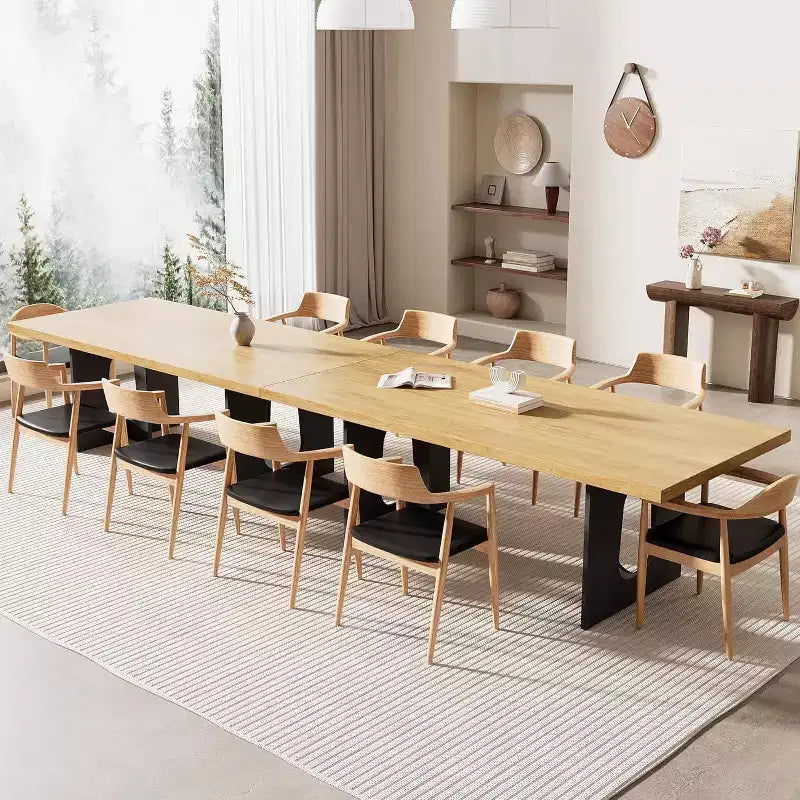 71-Inch Dining Table for 6 to 8 People with Pedestal Legs