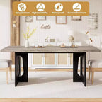 71-Inch Dining Table for 6 to 8 People with Pedestal Legs