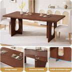 71-Inch Dining Table for 6 to 8 People with Pedestal Legs