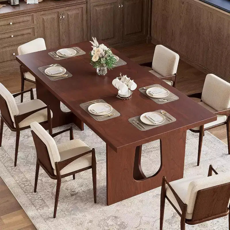 71-Inch Dining Table for 6 to 8 People with Pedestal Legs