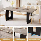 71-Inch Dining Table for 6 to 8 People with Pedestal Legs