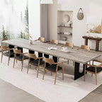 71-Inch Dining Table for 6 to 8 People with Pedestal Legs