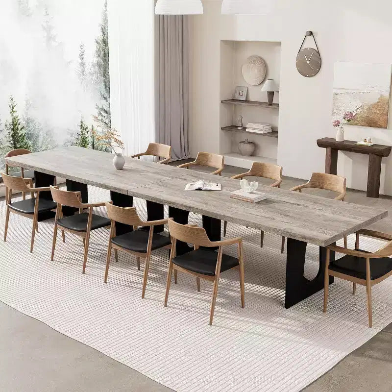 71-Inch Dining Table for 6 to 8 People with Pedestal Legs