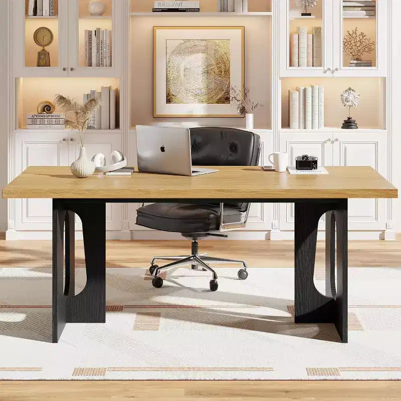 71-Inch Dining Table for 6 to 8 People with Pedestal Legs