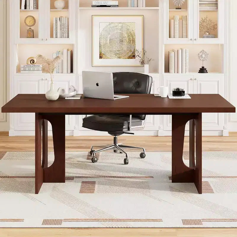 71-Inch Dining Table for 6 to 8 People with Pedestal Legs