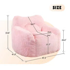 Bean Bag Chair with Memory Foam, Faux Fur Lounge Chair with Armrest for Adults