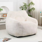 Bean Bag Chair with Memory Foam, Faux Fur Lounge Chair with Armrest for Adults