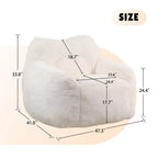 Bean Bag Chair with Memory Foam, Faux Fur Lounge Chair with Armrest for Adults