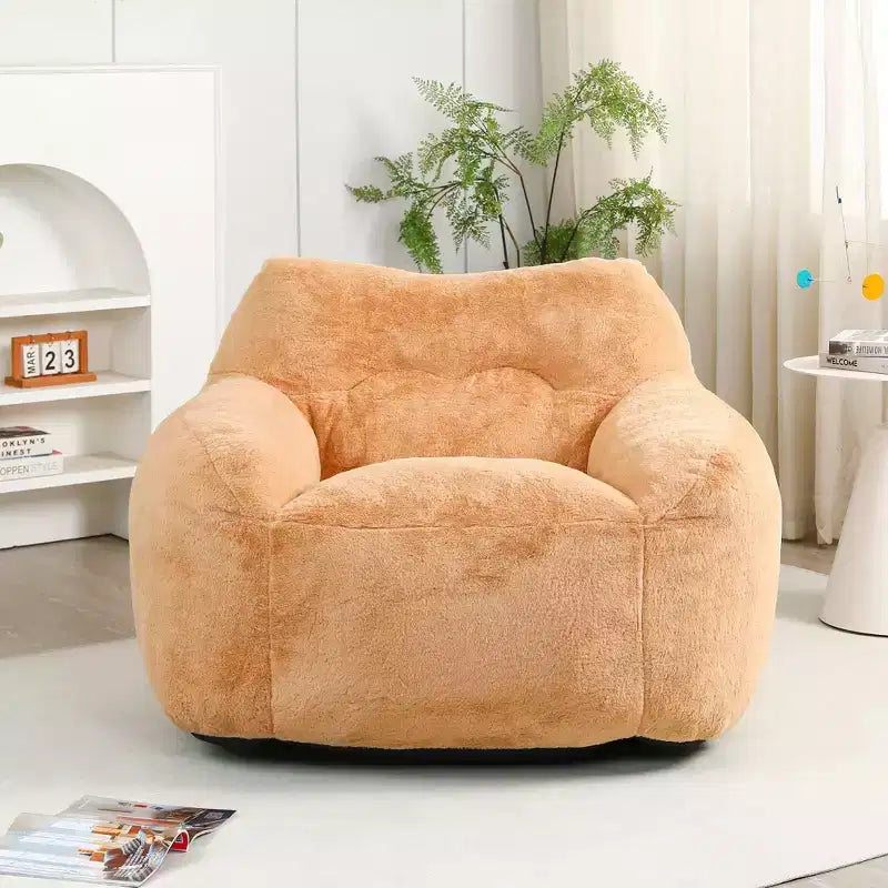 Bean Bag Chair with Memory Foam, Faux Fur Lounge Chair with Armrest for Adults