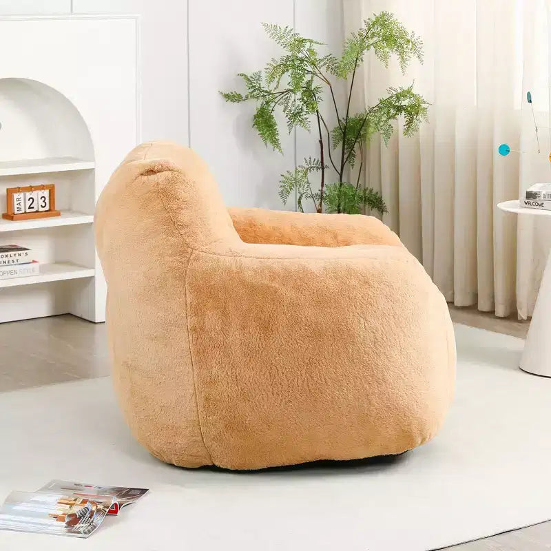 Bean Bag Chair with Memory Foam, Faux Fur Lounge Chair with Armrest for Adults