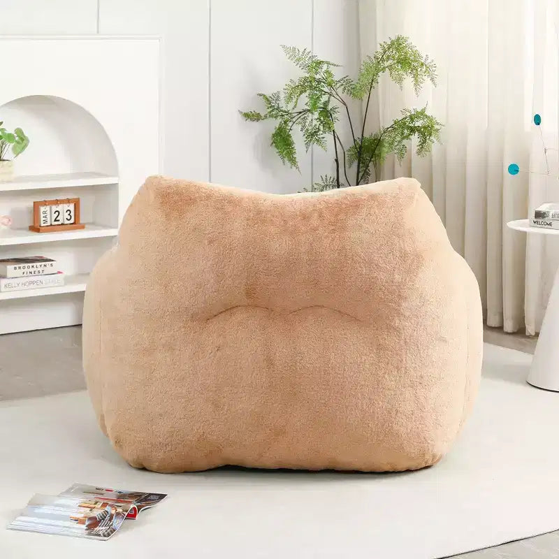 Bean Bag Chair with Memory Foam, Faux Fur Lounge Chair with Armrest for Adults