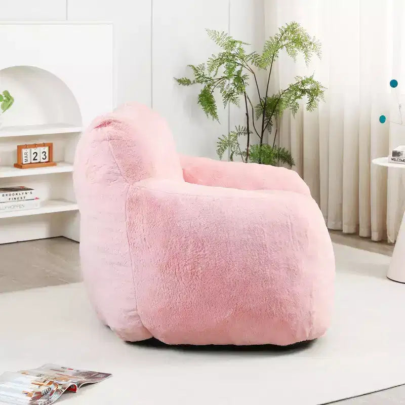 Bean Bag Chair with Memory Foam, Faux Fur Lounge Chair with Armrest for Adults