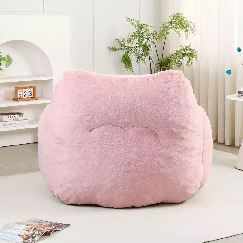 Bean Bag Chair with Memory Foam, Faux Fur Lounge Chair with Armrest for Adults