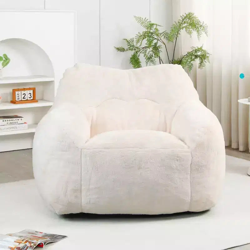 Bean Bag Chair with Memory Foam, Faux Fur Lounge Chair with Armrest for Adults
