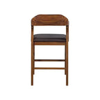 Counter Height Barstool with Faux Leather Seat and Wood Frame