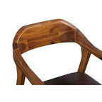 Counter Height Barstool with Faux Leather Seat and Wood Frame
